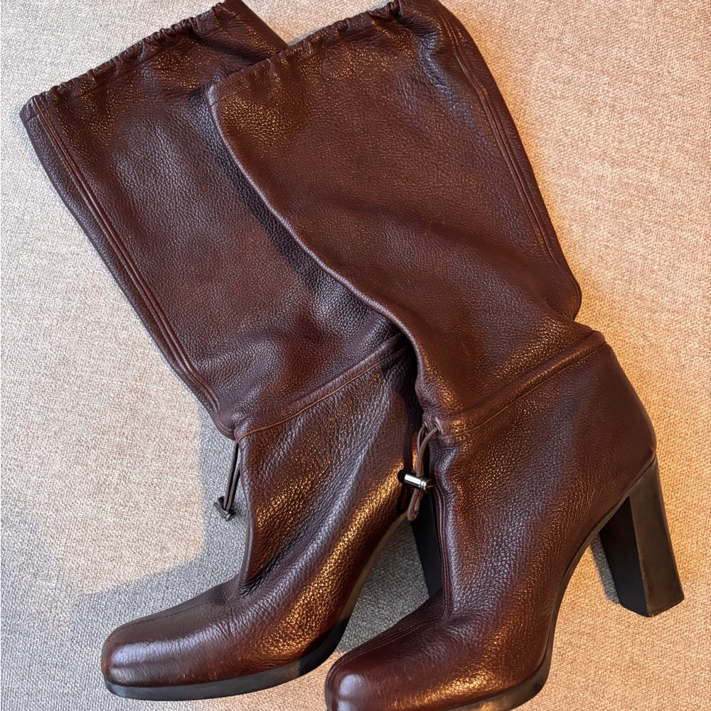 Prada Brown Leather Women's Boots